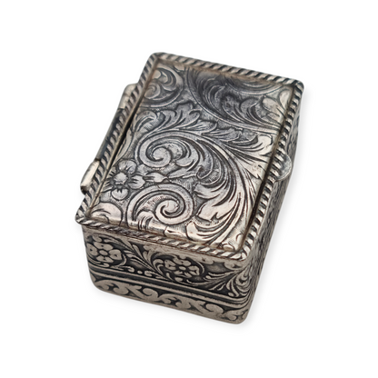 Vintage engraved 925 silver box – Europe, mid-20th century