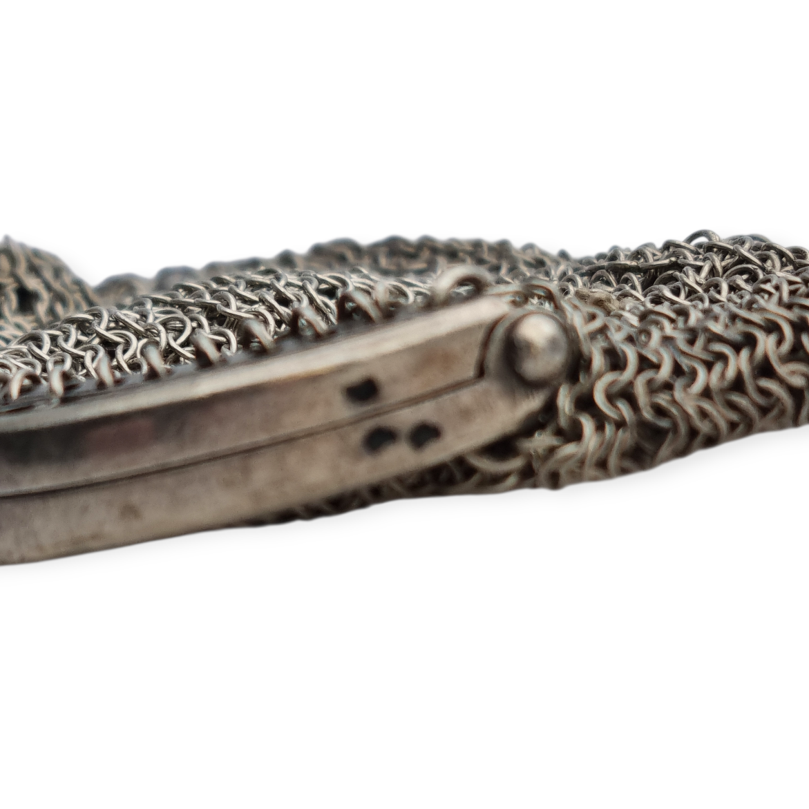 Monedero antiguo de malla en plata y oro, modernista circa 1890-1900