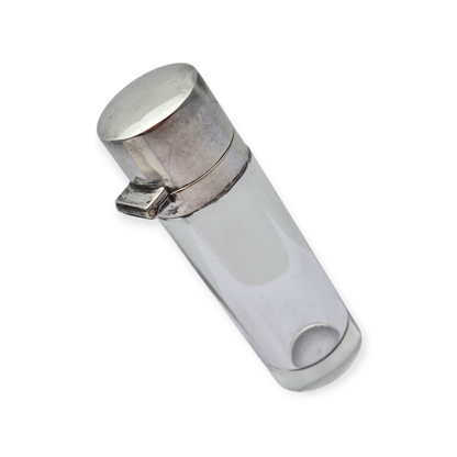 Perfumero victoriano de plata y vidrio Birmingham 1908, "CEW" "C E Williams"