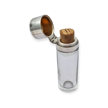 Perfumero victoriano de plata y vidrio Birmingham 1908, "CEW" "C E Williams"