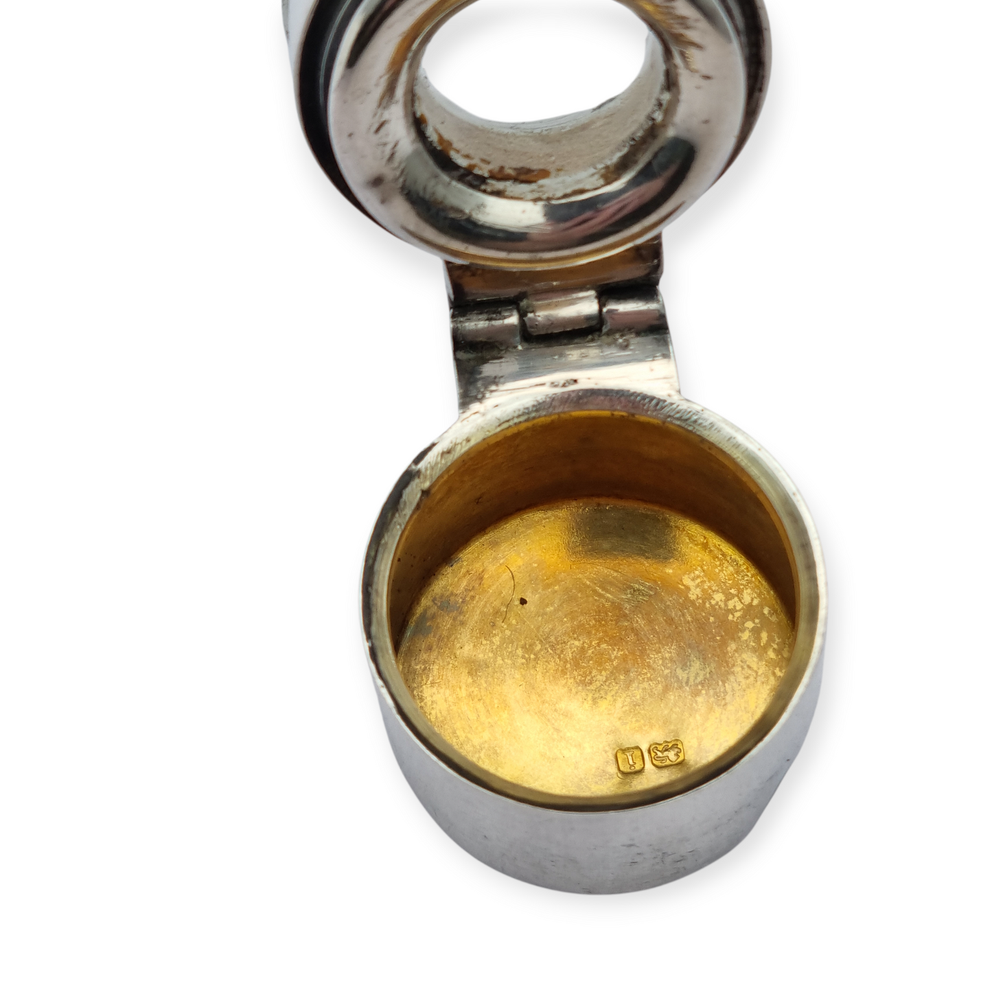 Perfumero victoriano de plata y vidrio Birmingham 1908, "CEW" "C E Williams"