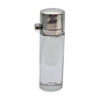 Perfumero victoriano de plata y vidrio Birmingham 1908, "CEW" "C E Williams"