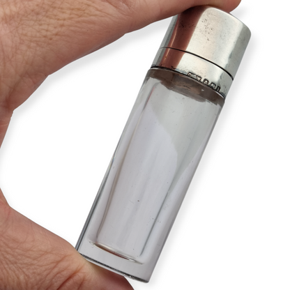 Perfumero victoriano de plata y vidrio Birmingham 1908, "CEW" "C E Williams"