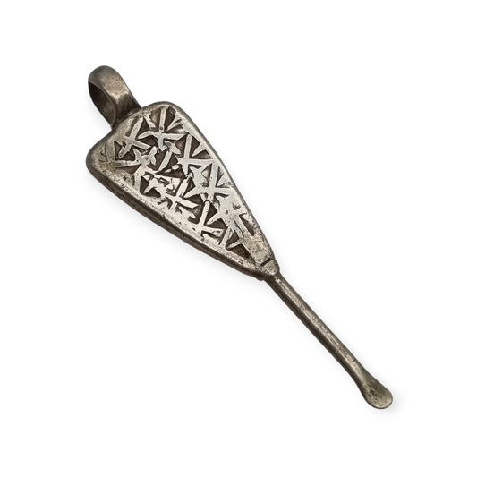 Colgante cuchara étnico de plata Etiopía hecho a mano uso tradicional