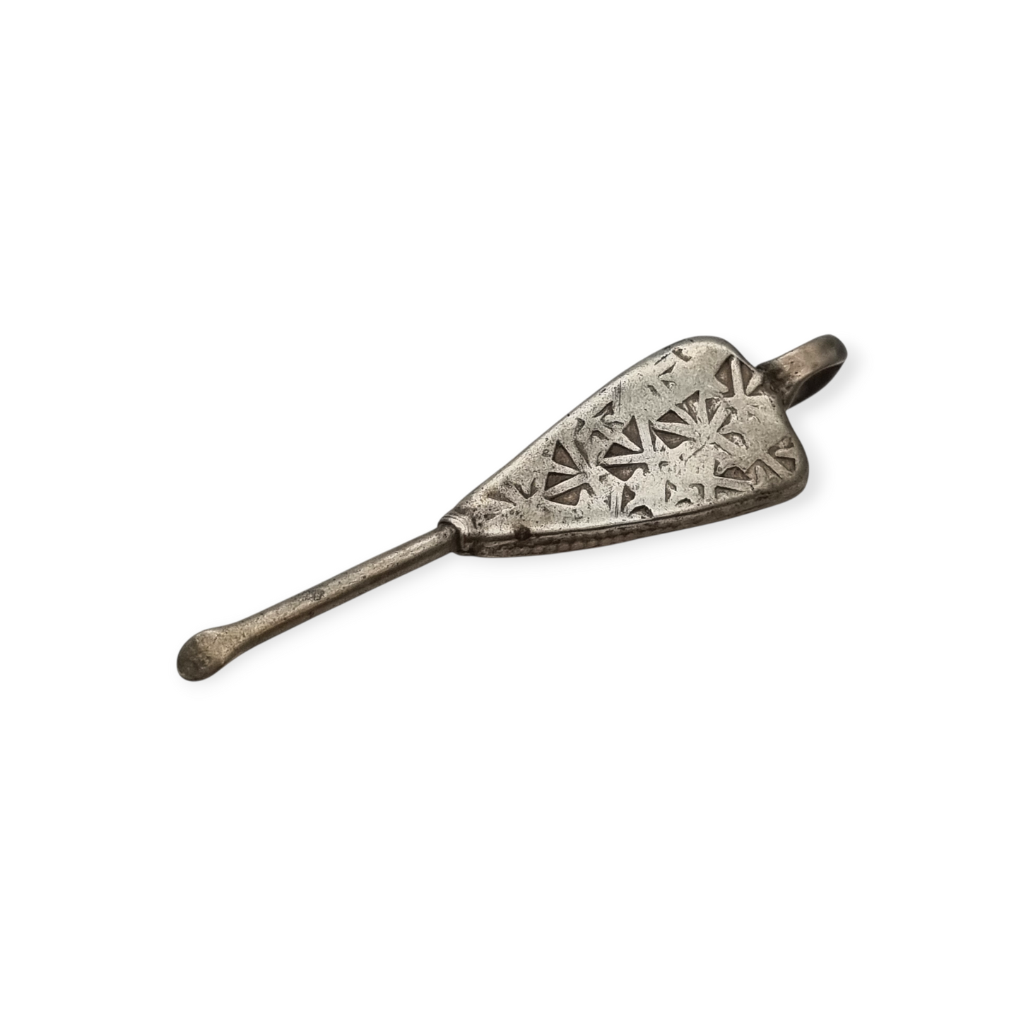 Handmade Ethiopian silver ethnic spoon pendant, traditional use