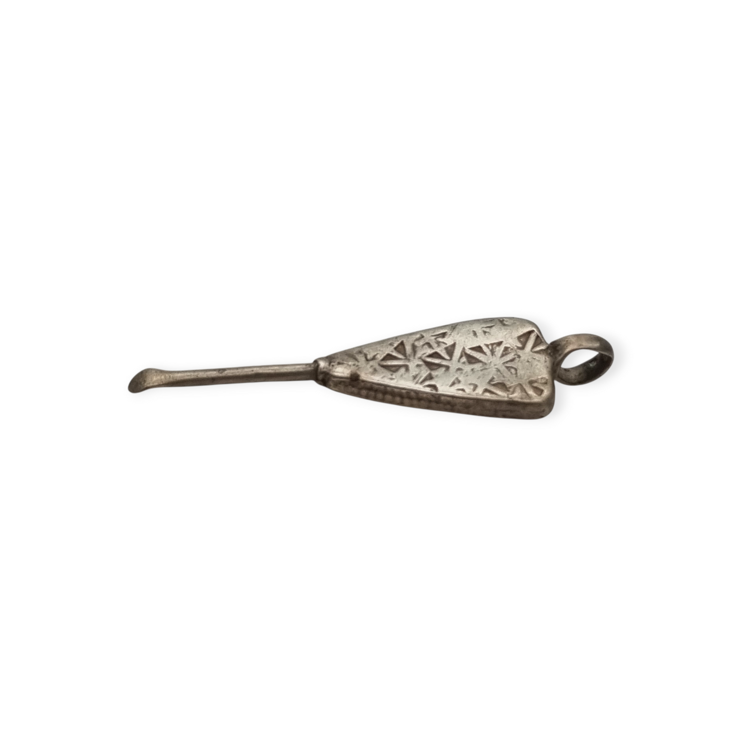 Handmade Ethiopian silver ethnic spoon pendant, traditional use