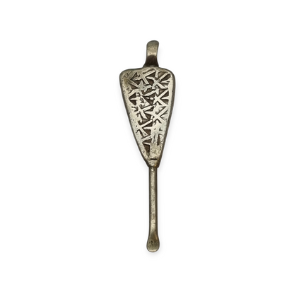 Handmade Ethiopian silver ethnic spoon pendant, traditional use