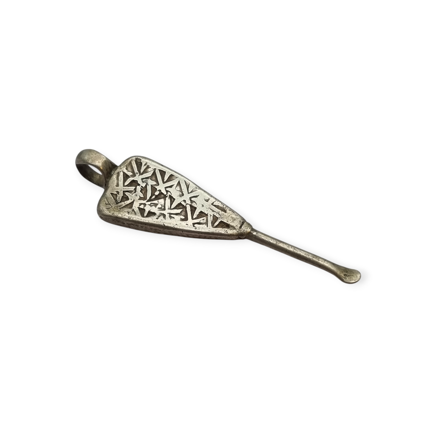 Handmade Ethiopian silver ethnic spoon pendant, traditional use
