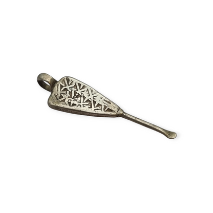 Handmade Ethiopian silver ethnic spoon pendant, traditional use