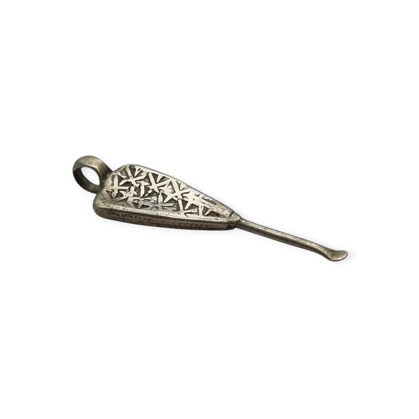 Handmade Ethiopian silver ethnic spoon pendant, traditional use