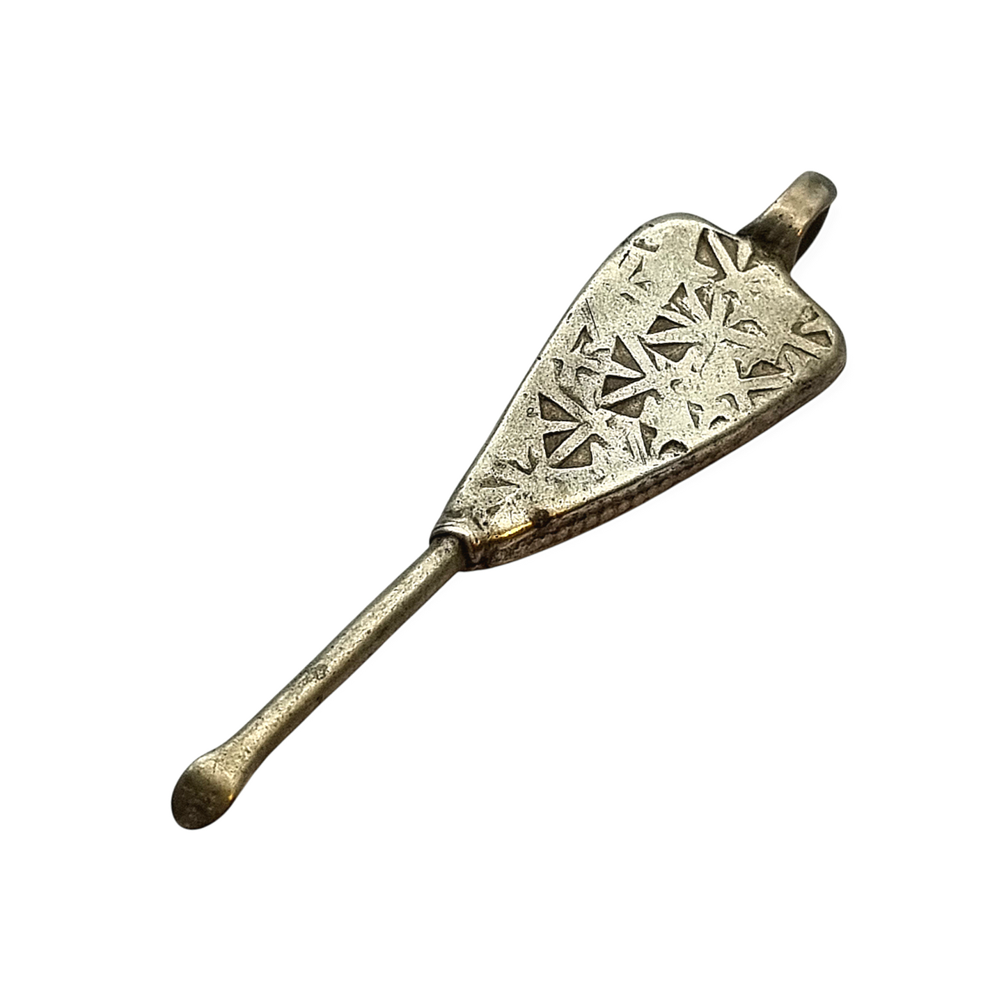 Handmade Ethiopian silver ethnic spoon pendant, traditional use