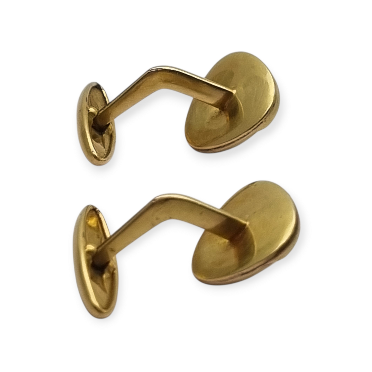 Art Deco Cufflinks gold plated pink stone, France circa 1940