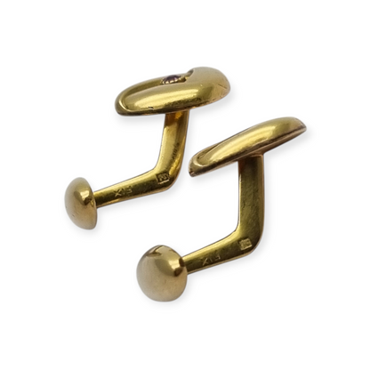 Art Deco Cufflinks gold plated pink stone, France circa 1940