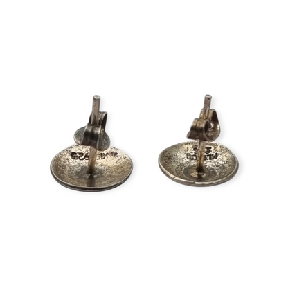 925 Silver Aztec Calendar Sun Earrings from Mexico, circa 1980