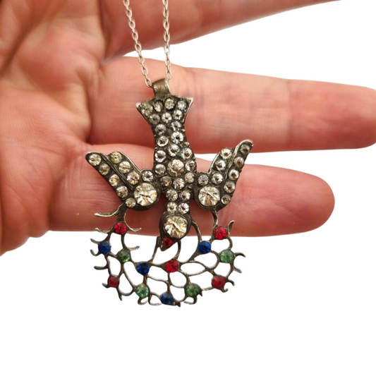 Colgante Espíritu Santo georgiano de plata, Orden Saint-Esprit, siglo XIX.