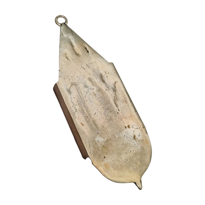 Antique 800 silver holy water font, religious triptych, Europe, circa 1950.