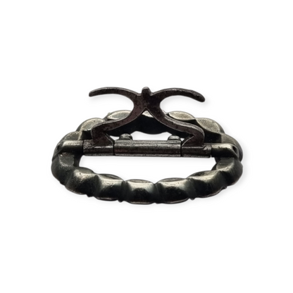 Victorian silver buckle with faceted colorless rhinestones, circa 1900