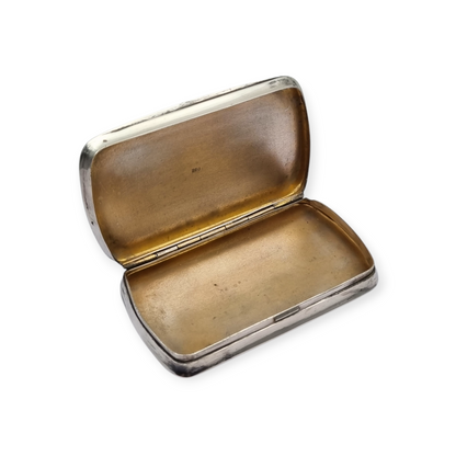 Caja rectangular Art Déco de plata 800 con esmalte azul, Alemania, Circa 1940