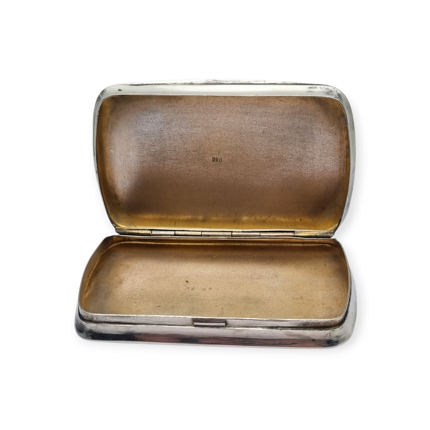 Caja rectangular Art Déco de plata 800 con esmalte azul, Alemania, Circa 1940