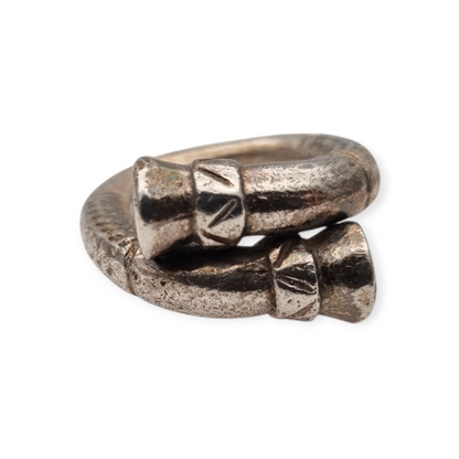 Brandimarte Florence 800 silver ring, ethnic style, rustic finish, circa 1980