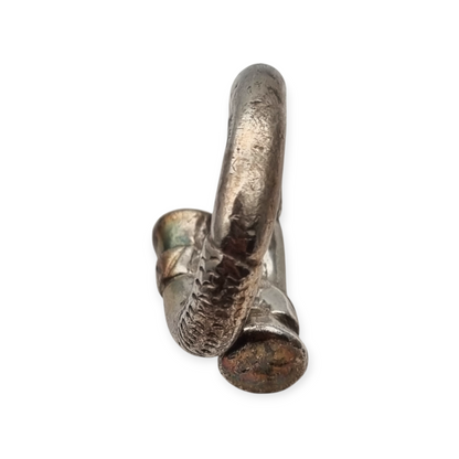 Brandimarte Florence 800 silver ring, ethnic style, rustic finish, circa 1980