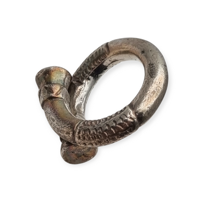 Brandimarte Florence 800 silver ring, ethnic style, rustic finish, circa 1980