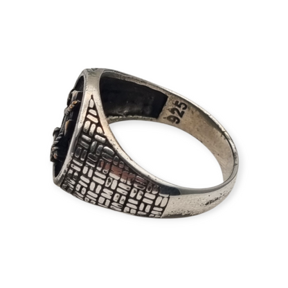 Anillo vintage de plata 925 con ancla marinera, circa 1990