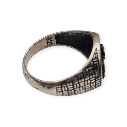 Anillo vintage de plata 925 con ancla marinera, circa 1990