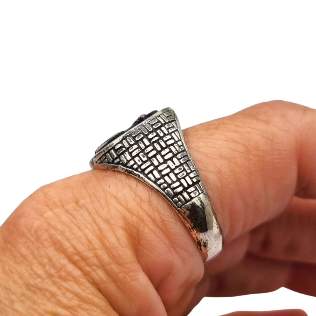 Anillo vintage de plata 925 con ancla marinera, circa 1990
