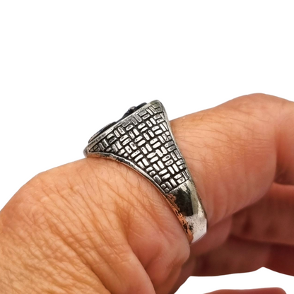 Anillo vintage de plata 925 con ancla marinera, circa 1990