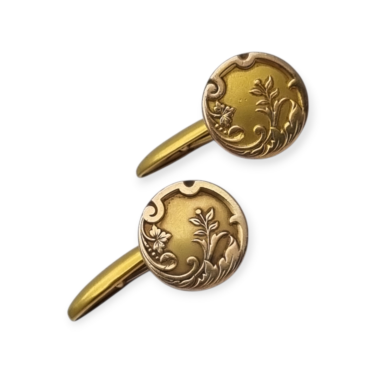 Art Nouveau FIX gold-plated cufflinks with floral engraving, circa 1920