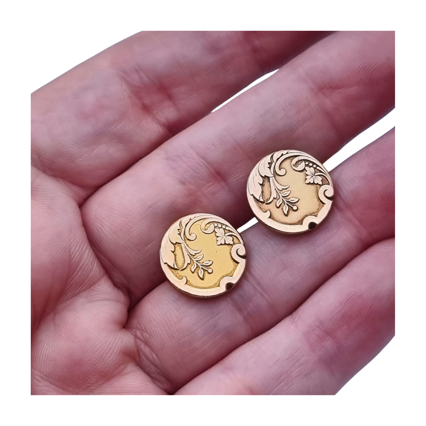 Art Nouveau FIX gold-plated cufflinks with floral engraving, circa 1920