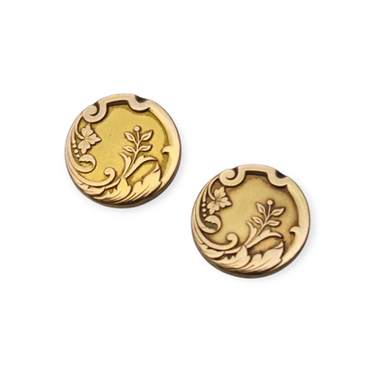 Art Nouveau FIX gold-plated cufflinks with floral engraving, circa 1920
