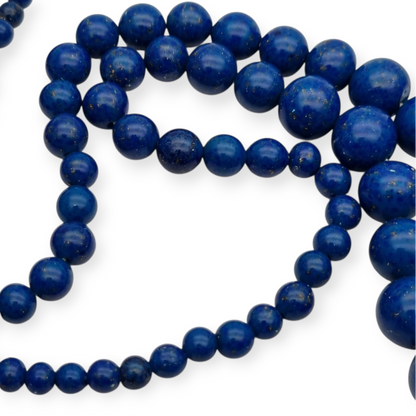 Collar vintage de lapislázuli con bolas degradadas azul