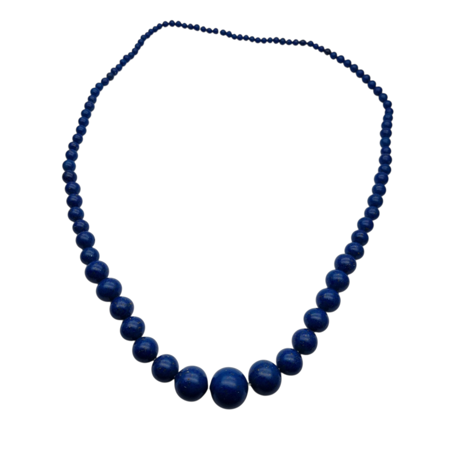 Collar vintage de lapislázuli con bolas degradadas azul