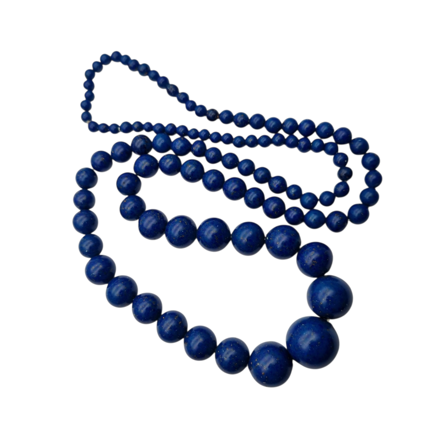Collar vintage de lapislázuli con bolas degradadas azul