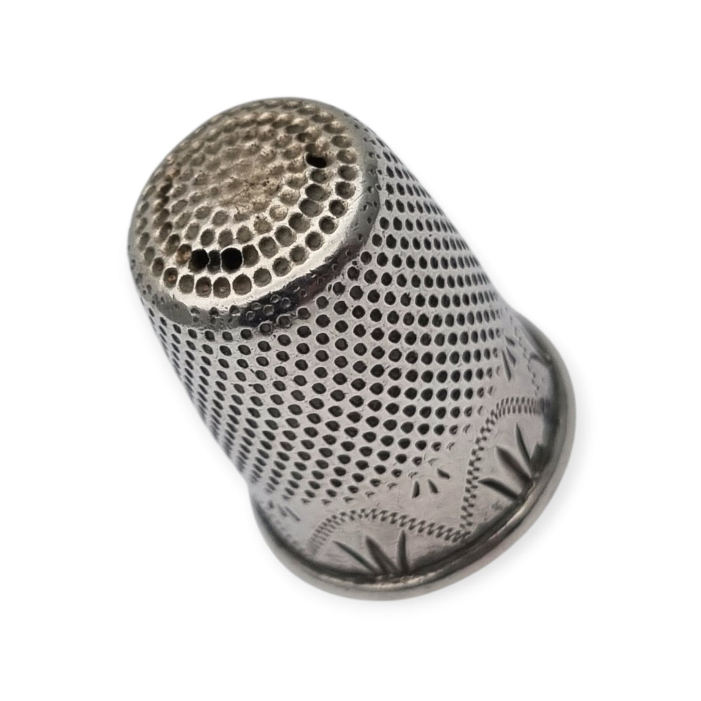 Antique sterling silver thimble with Virgin of Montserrat La Moreneta from the 50s-60s
