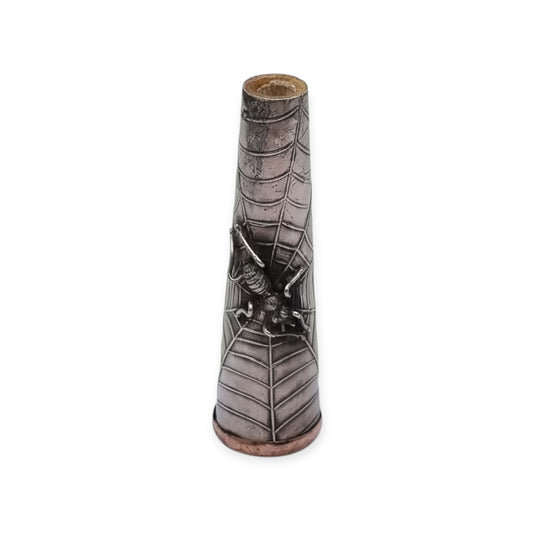 Antique Art Deco Vamp Silver Cigarette Holder with Spider and Bee, Femme Fatale 1920