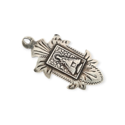 Religious medal The Black Madonna N.S. Montserrat in silver, Catalonia, 1930s-40s