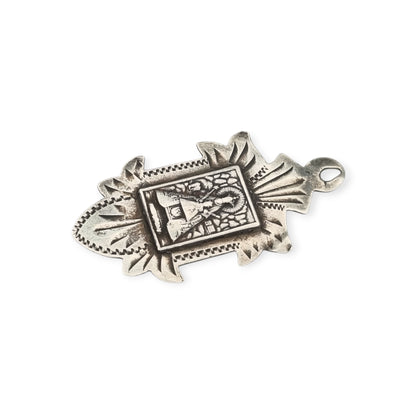 Religious medal The Black Madonna N.S. Montserrat in silver, Catalonia, 1930s-40s