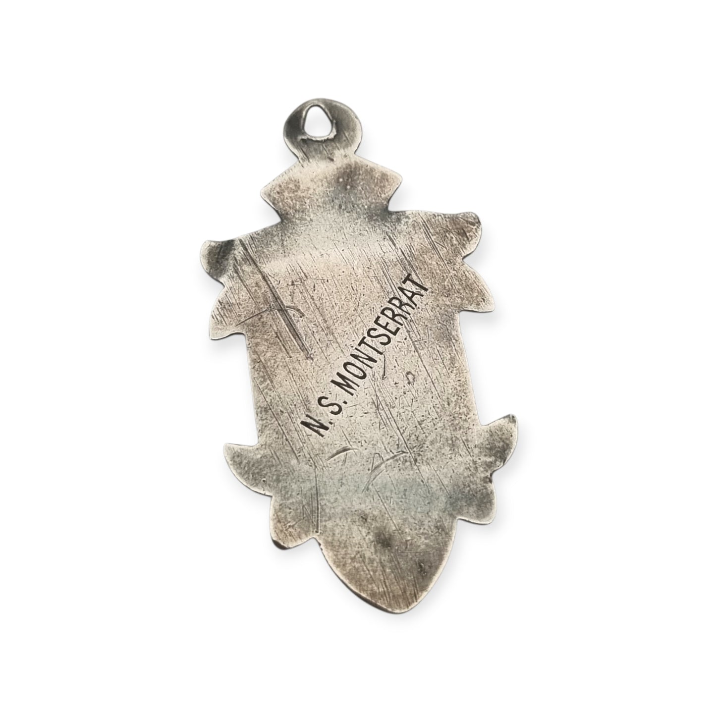 Religious medal The Black Madonna N.S. Montserrat in silver, Catalonia, 1930s-40s