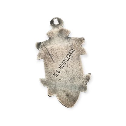 Religious medal The Black Madonna N.S. Montserrat in silver, Catalonia, 1930s-40s