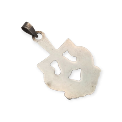 Colgante Cruz de los Ángeles en plata, diseño asturiano religioso, circa 1980
