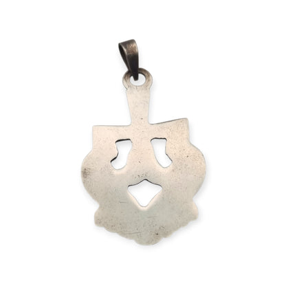 Colgante Cruz de los Ángeles en plata, diseño asturiano religioso, circa 1980