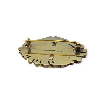 Swedish gilt silver and enamel heraldic brooch, Greater Coat of Arms of Sweden, 1973