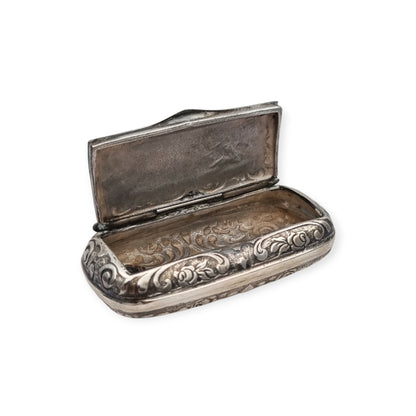 925 silver snuff box, Victorian-inspired, floral decoration, Europe, 20th century