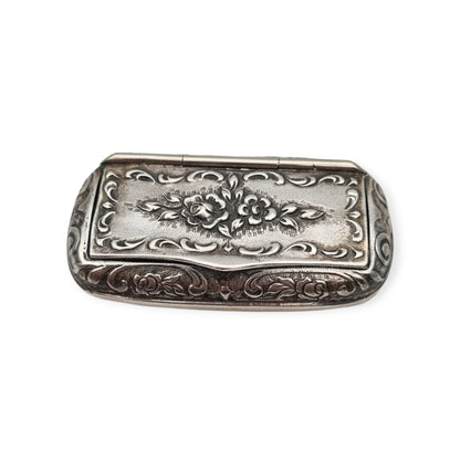 925 silver snuff box, Victorian-inspired, floral decoration, Europe, 20th century
