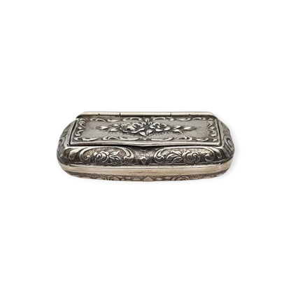 925 silver snuff box, Victorian-inspired, floral decoration, Europe, 20th century