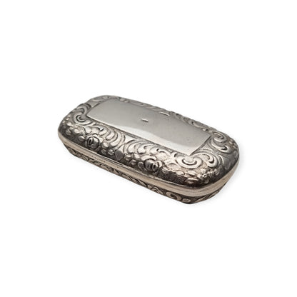 925 silver snuff box, Victorian-inspired, floral decoration, Europe, 20th century