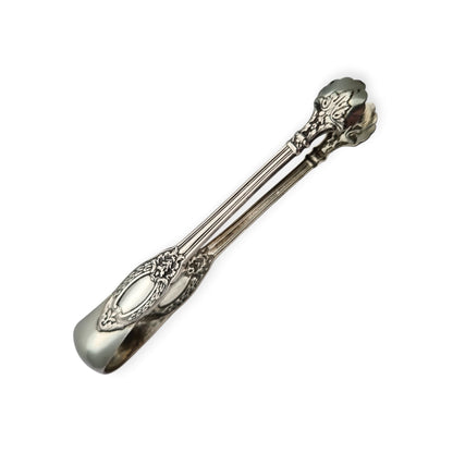 Pinzas para azúcar de plata francesa estilo rococó, plata 800, inicios siglo XX